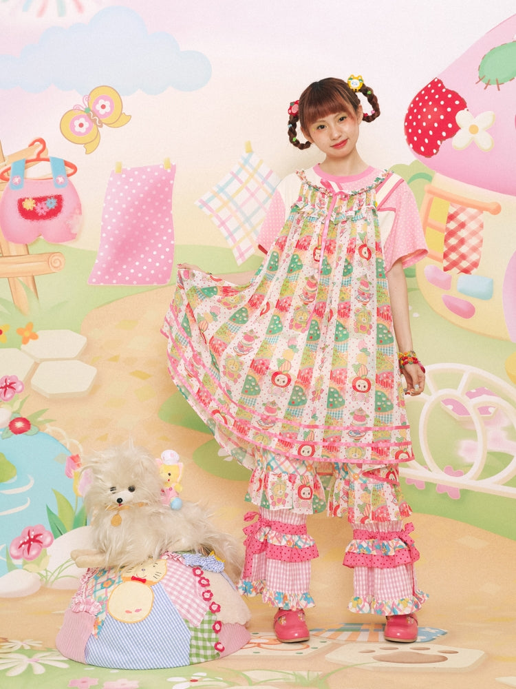 Lutra Jump Dress Chiffon Print Dress Cute Layered Cami Dress dress Lutra Jump