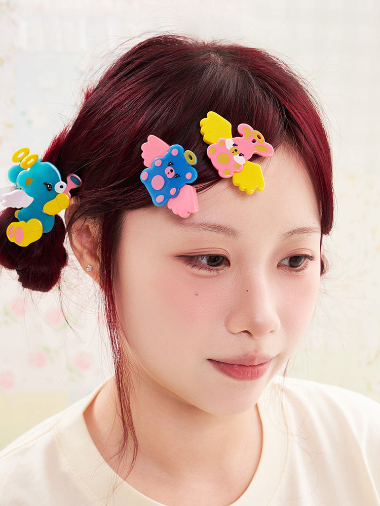 NIKKOU Kawaii Acrylic Hair Accessory | Harajuku Angel Animal Hair Clip hair clip Nikkou home