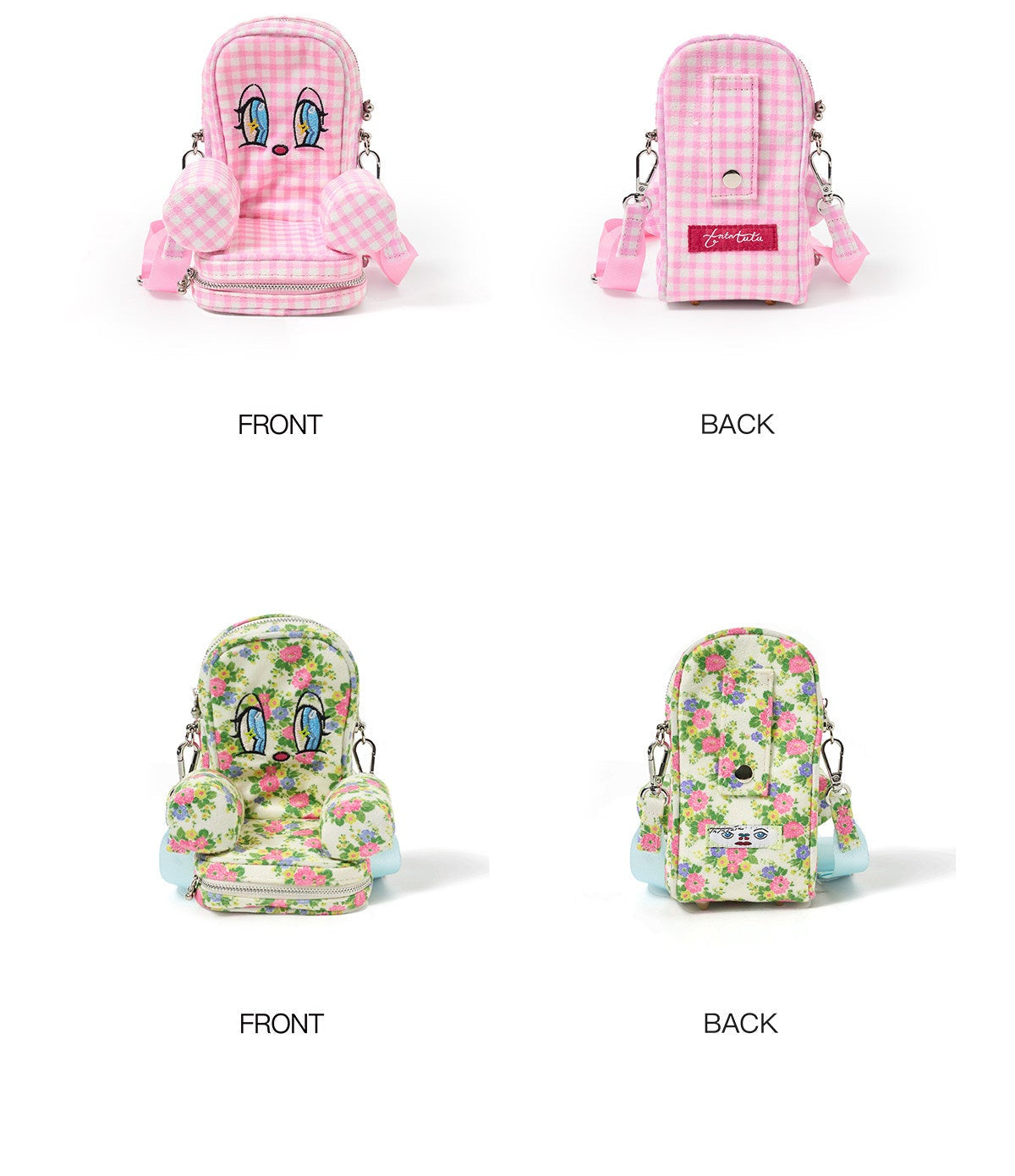 tntntutu - Pink Plaid Floral Sofa Crossbody Bag bag tntntutu