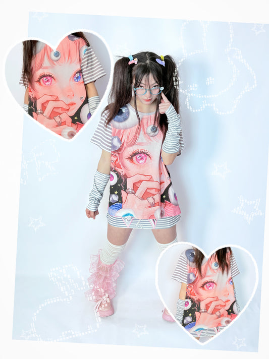 LEERROO Eye Earth Tee | Harajuku Y2K Oversized Cotton T-shirt tshirt Leerroo