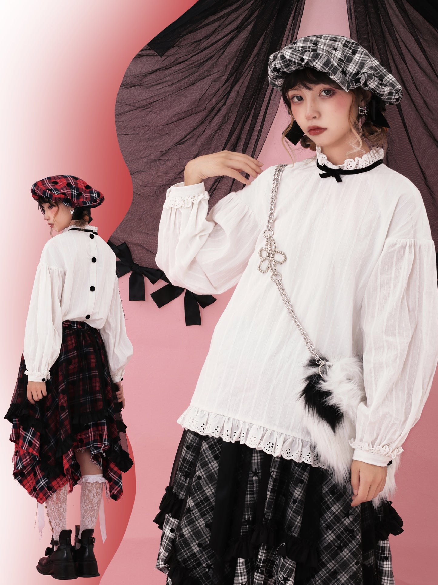 ShiChang Vintage Blouse | Lace Trim Striped Loose Shirt | Versatile White Layering Blouse blouse ShiChang