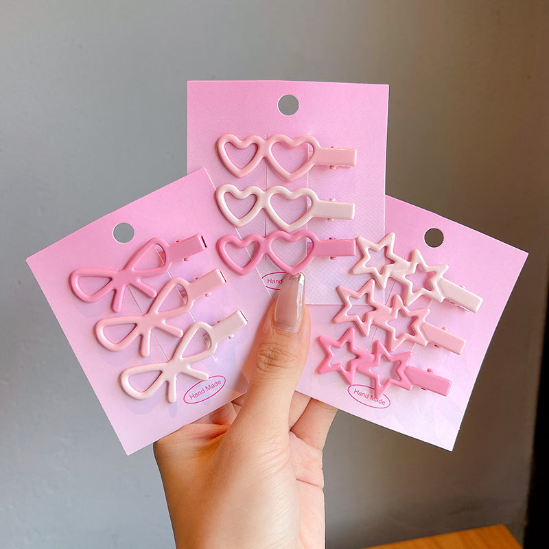 Decora Kei Hair Clip – Star & Heart Pink Acrylic