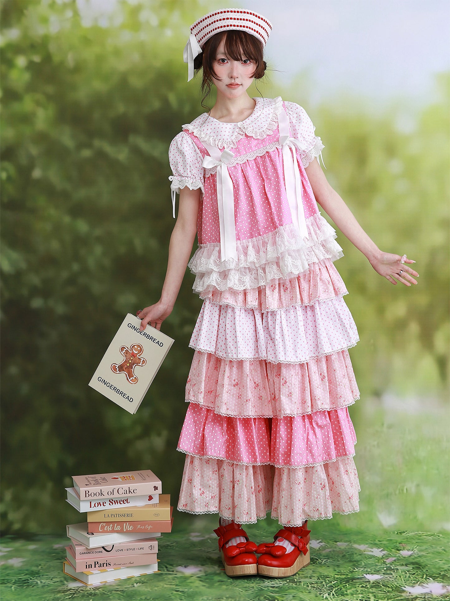 SOS MEME CLUB - Pink Polka Bow Blouse blouse SOS MEME CLUB