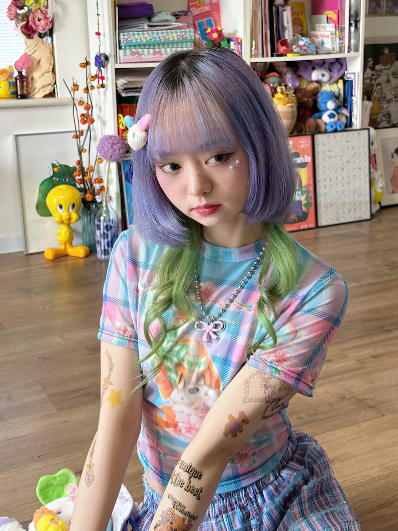 bunnybunnygun - Decora Kei Mesh T-Shirt tshirt bunnybunnygun