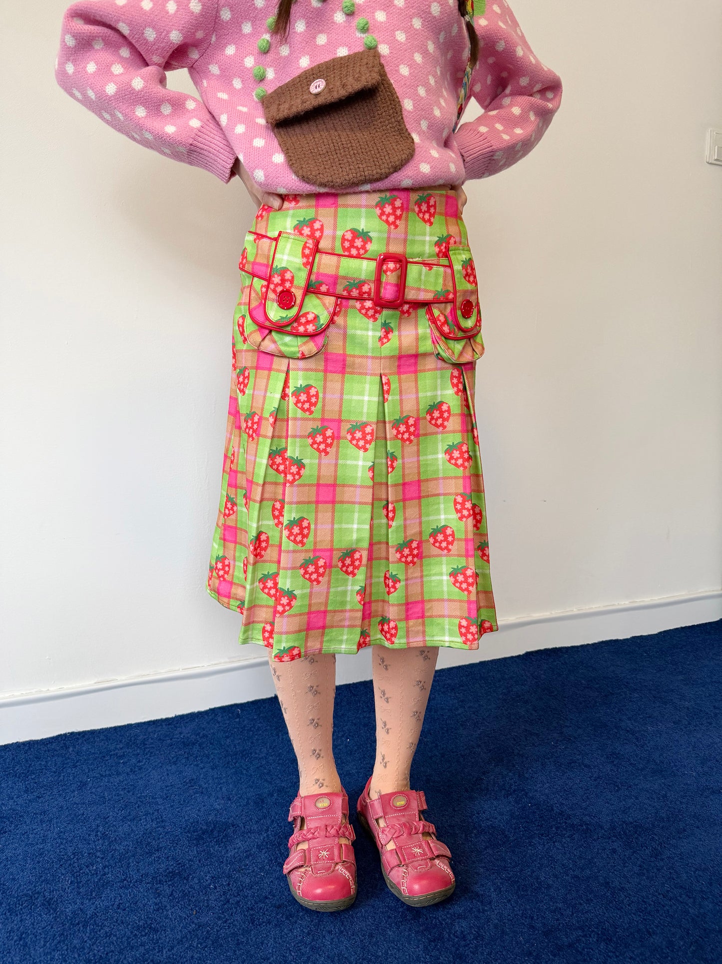 FRUITS - Kawaii Fruit Star Strawberry Print Skirt skirt Fruits