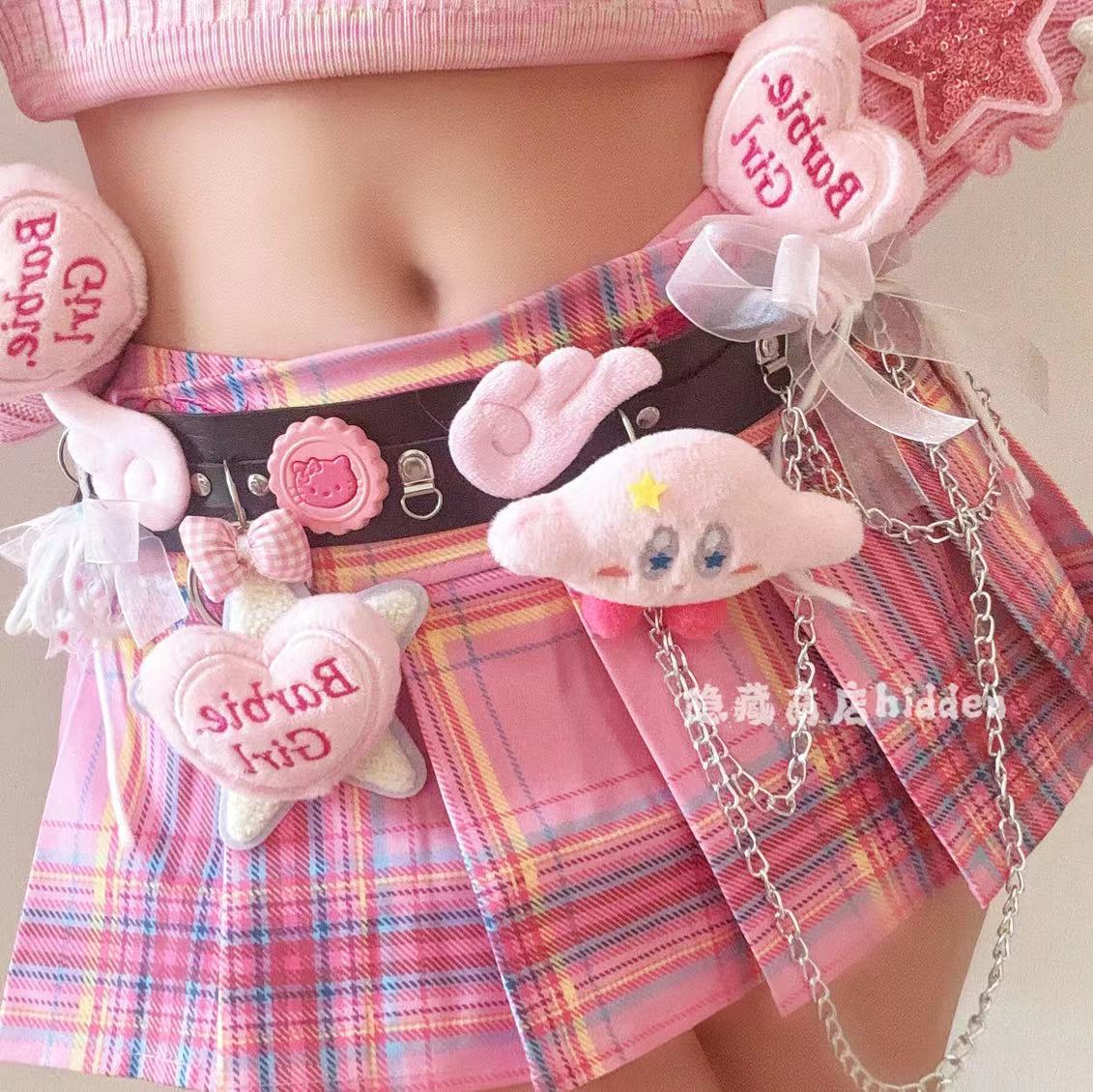 Hidden - Y2K Pink Bow Waist Belt for Decora & Subculture Looks belt hidden