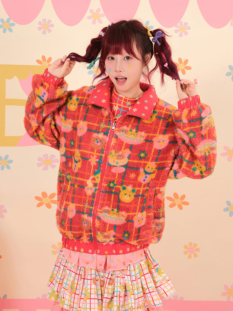 NIKKOU - Reversible Lamb Fleece Coat Kawaii coat Nikkou home