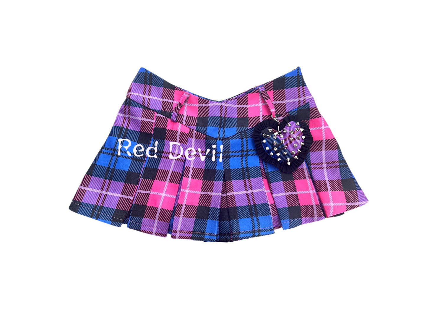 RedDevil - Pink Purple Plaid Pleated Mini Skirt skirt Red Devil