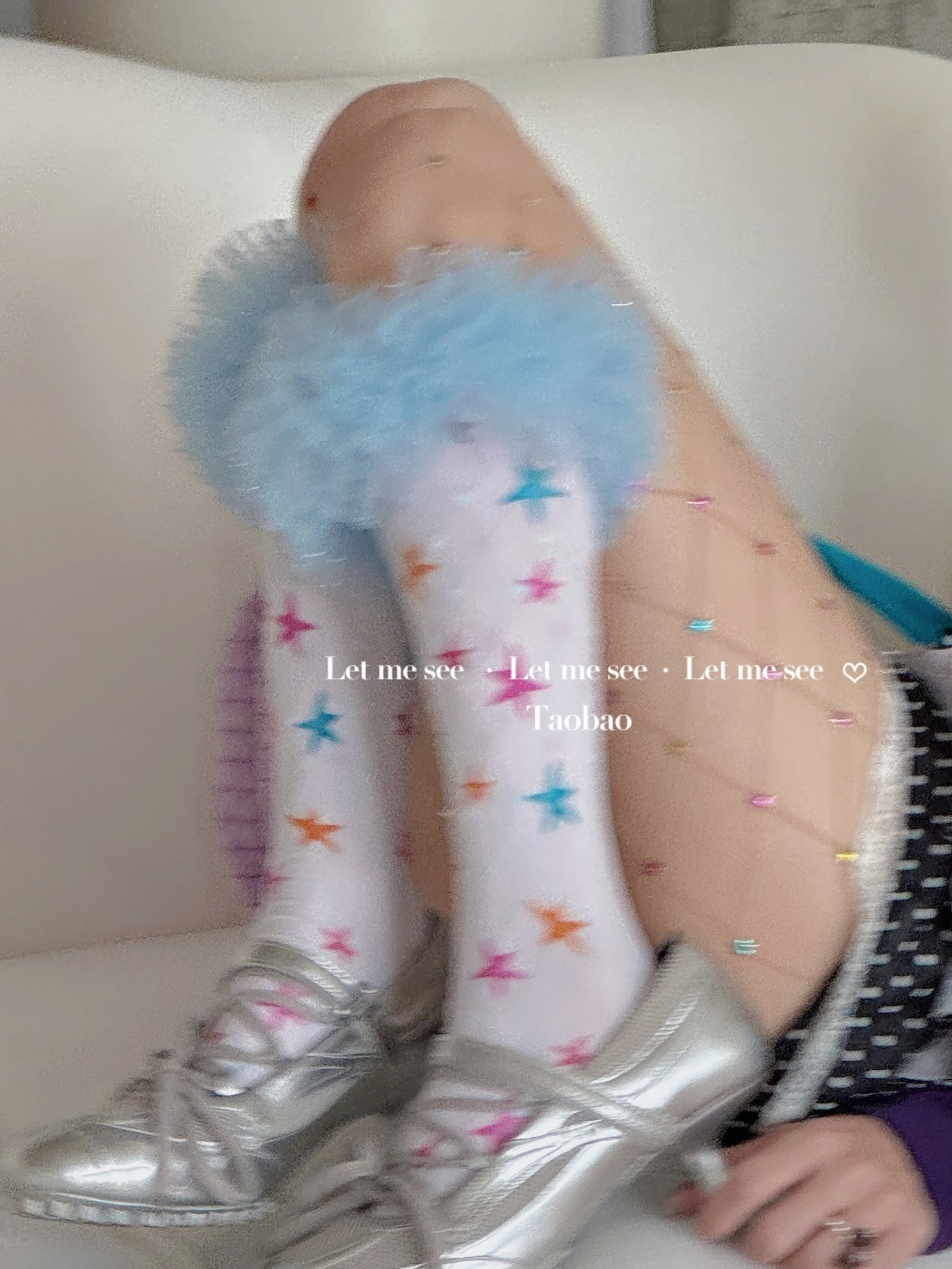 LET ME SEE - Kawaii Colorful Star Velvet Calf Socks socks let me see
