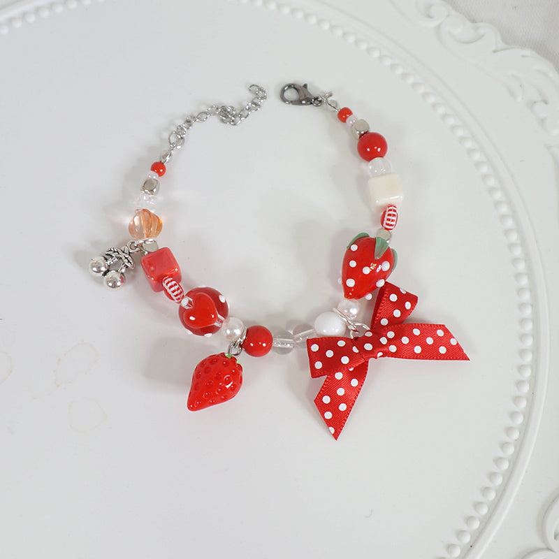 MaoJiang - Kawaii Strawberry Bracelet Necklace Beaded necklace maojiang