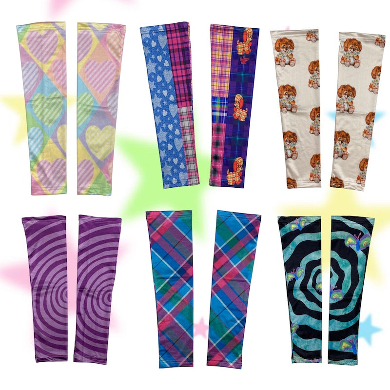 BunnyBunnyGun Arm Sleeves Harajuku Style UV Protection Arm Sleeves Summer Slouchy Arm Sleeves sleeves bunnybunnygun