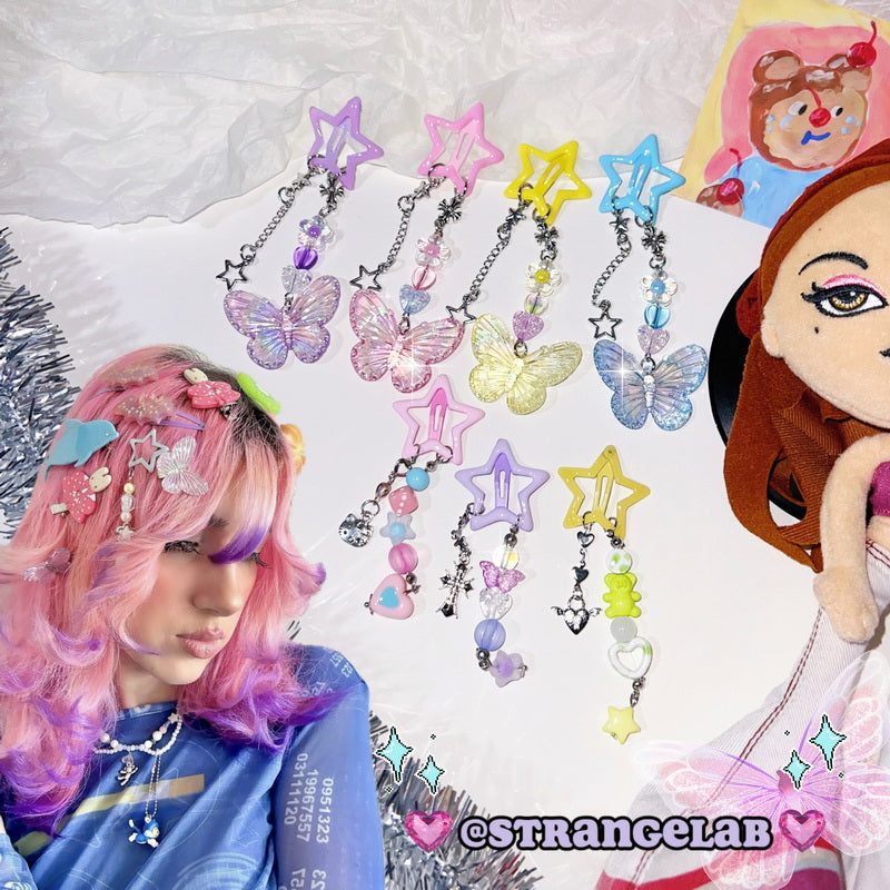 StrangeLab Pendant Hair Clip | Dopamine Star BB Clip | Decora Side Bang Clip hair clip strangelab