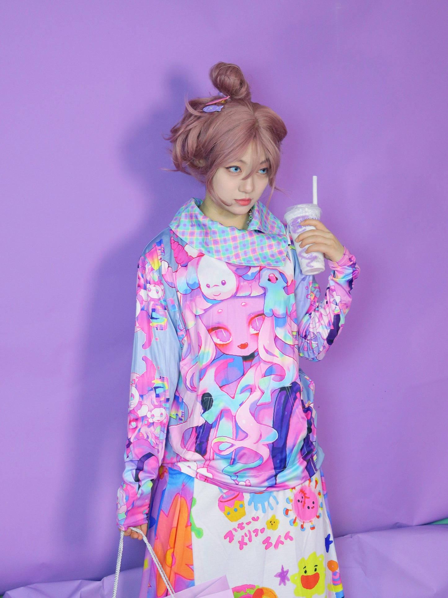 LEERROO Sweatshirt Original Y2K Collared Sweatshirt Oversized Sweatshirt shirt Leerroo