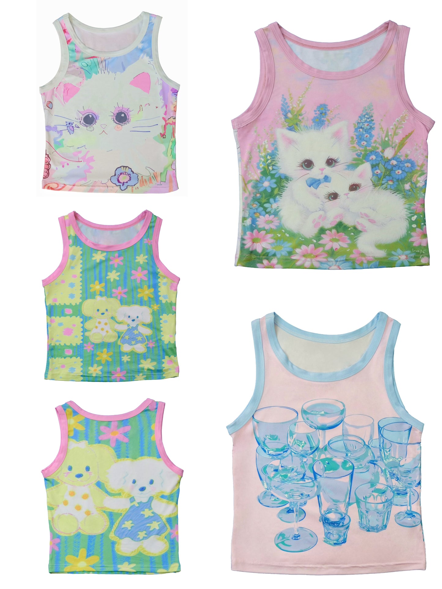 MeowMeow Bug – Decora Kei Cartoon Slim Fit Tank Top vest MeowMeow Bug