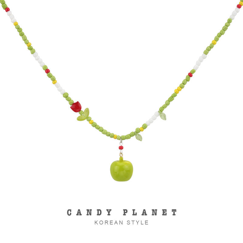 Green Apple Tulip Necklace necklace candy planet
