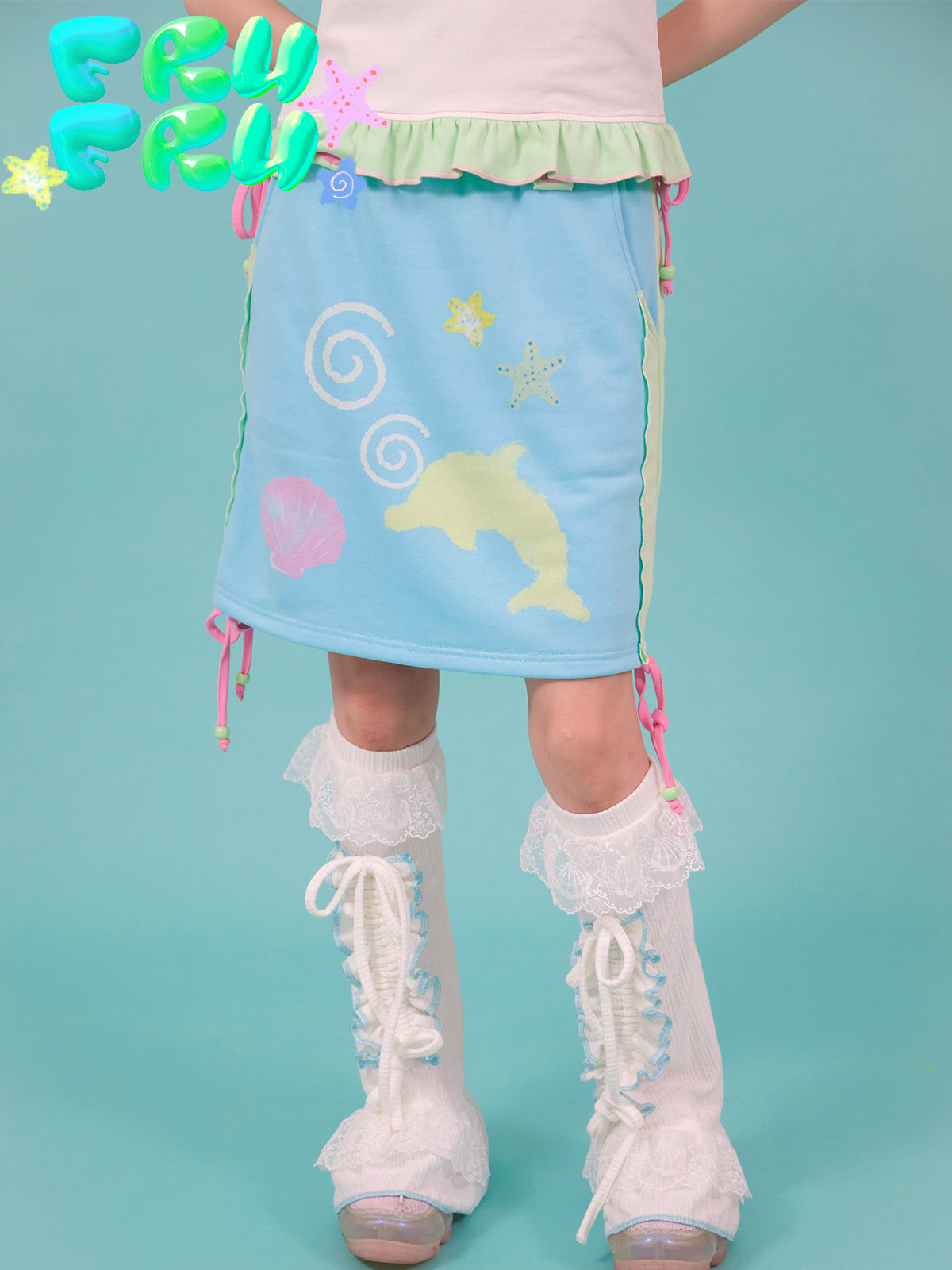 frufru Blue Dolphin | Skirt Decora Mini Skirt | Y2K Skater Skirt skirt frufru