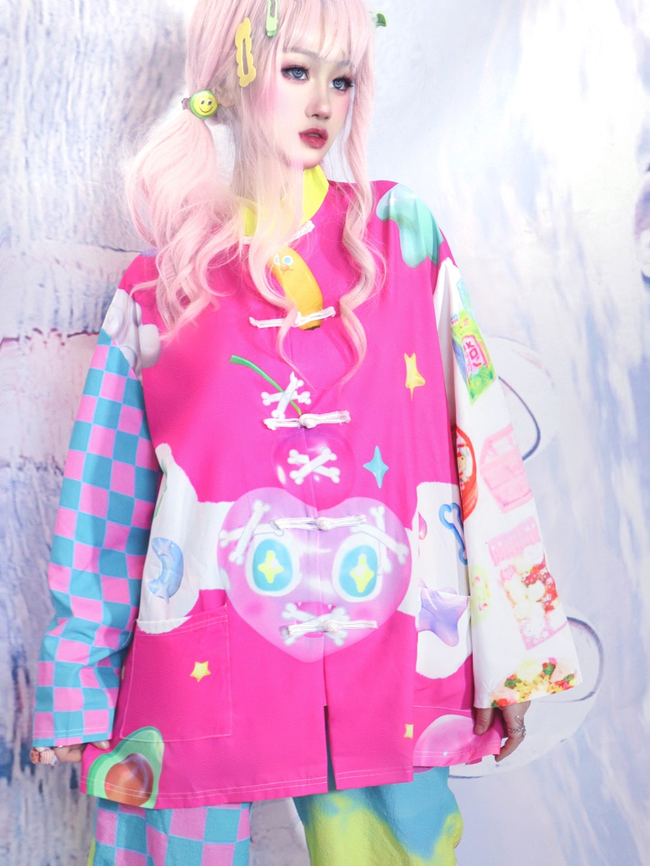 LEERROO Chinese Style Shirt | Colorful Tang-Inspired Top with Frog Buttons shirt Leerroo