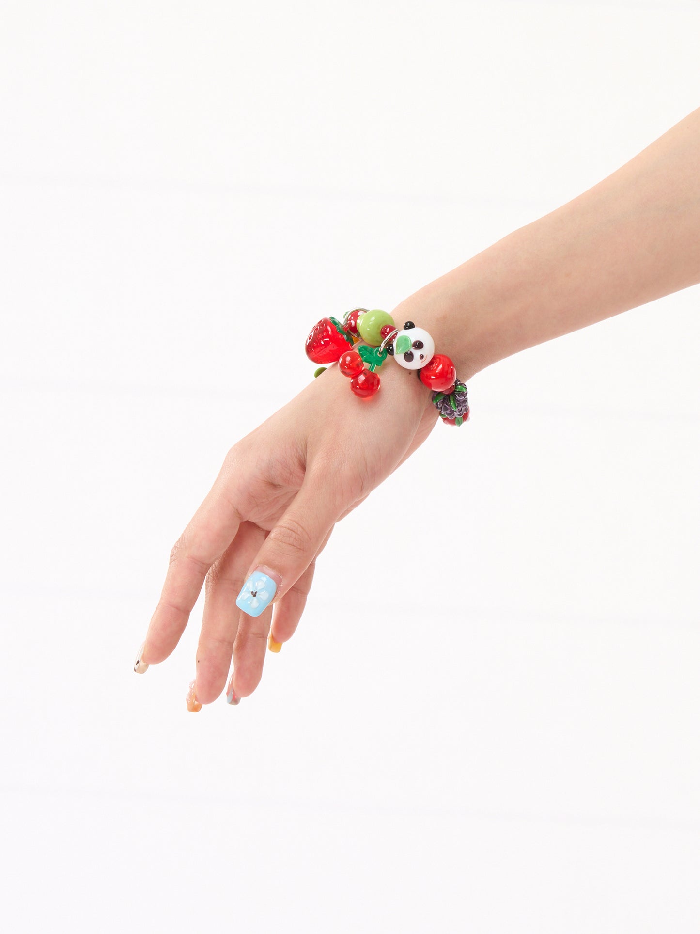 FRUITS Panda & Fruit Bracelet | Glass Bead Stretch Bracelet bracelet Fruits