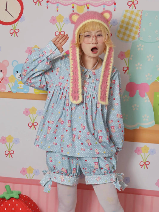 Kawaii Pumpkin Shorts – Blue Candy Print Lace shorts LULULULU