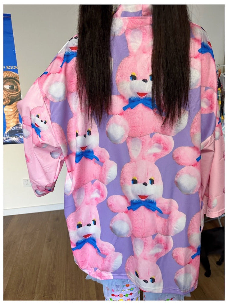 Decora Kei Cover-Up Jacket – Oversize Pink shirt bunnybunnygun