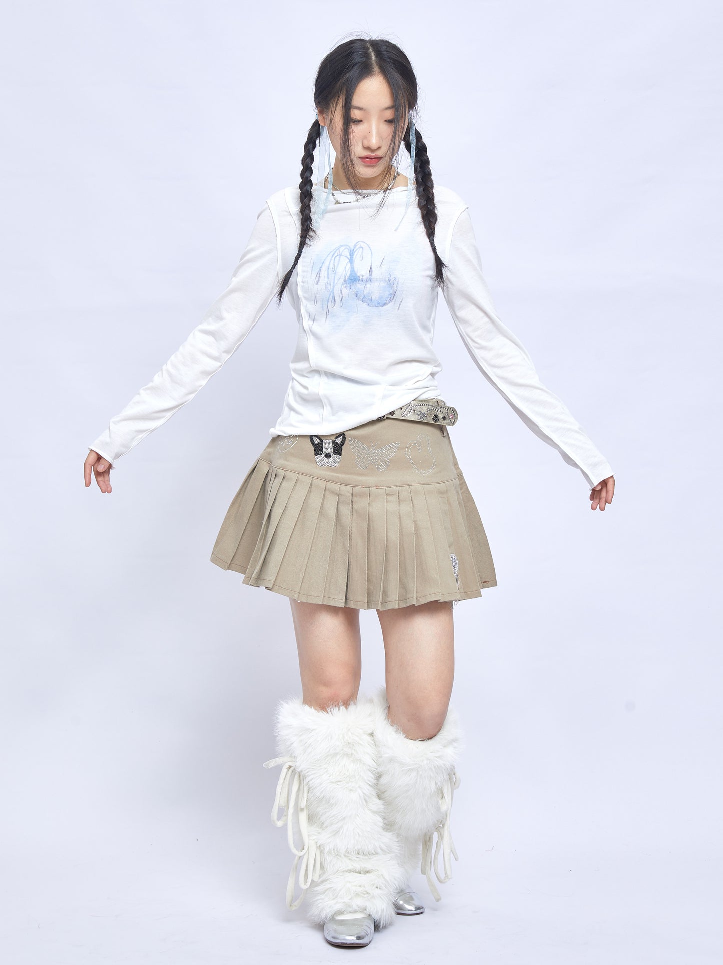 Harajuku T-Shirt White One Tear T-Shirt Artistic Patchwork T-Shirt tshirt Moon Meadow