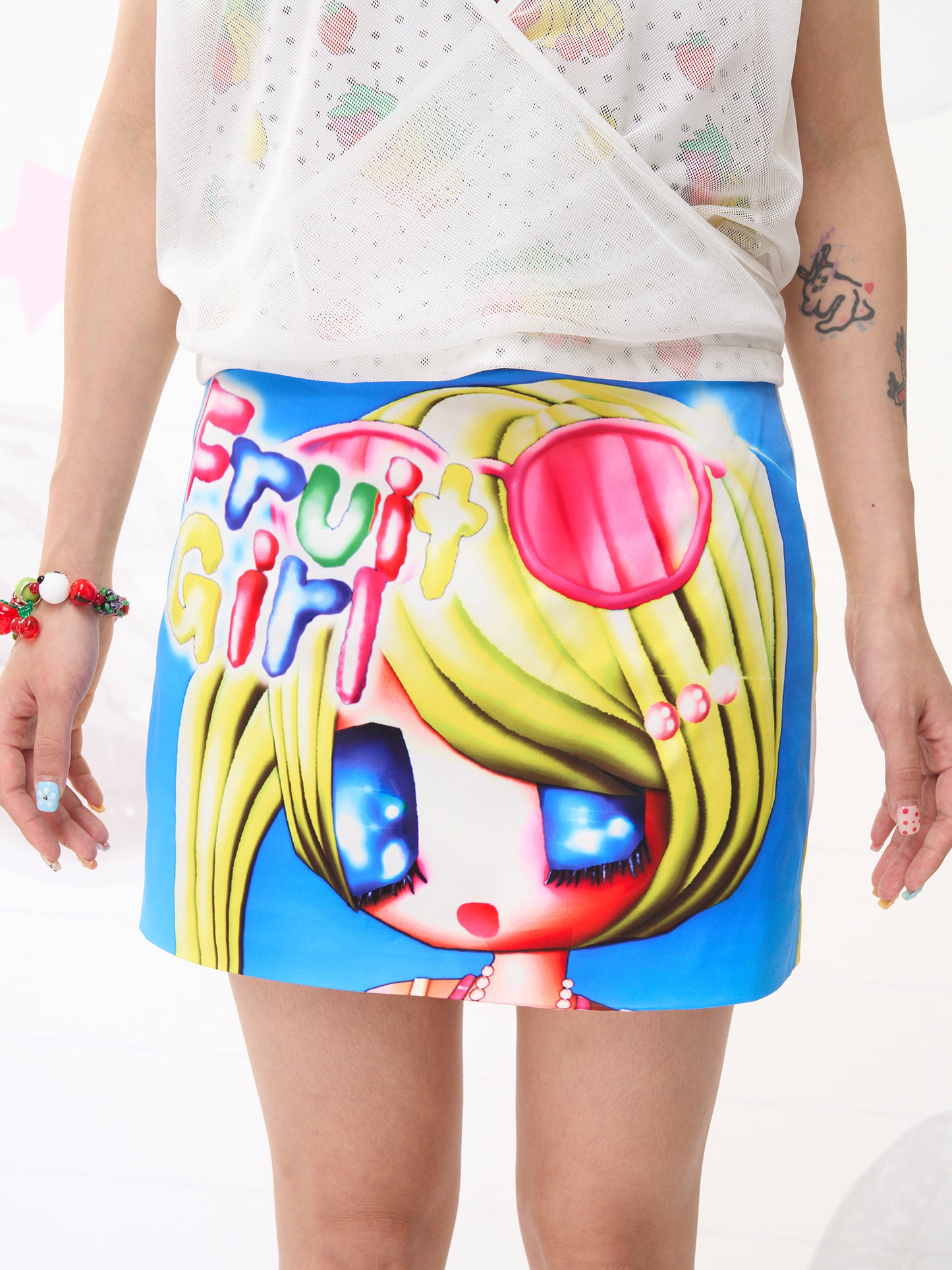 FRUITS Reversible Beach Girl Skirt | Dual-Sided Fruit Print Mini Skirt skirt Fruits