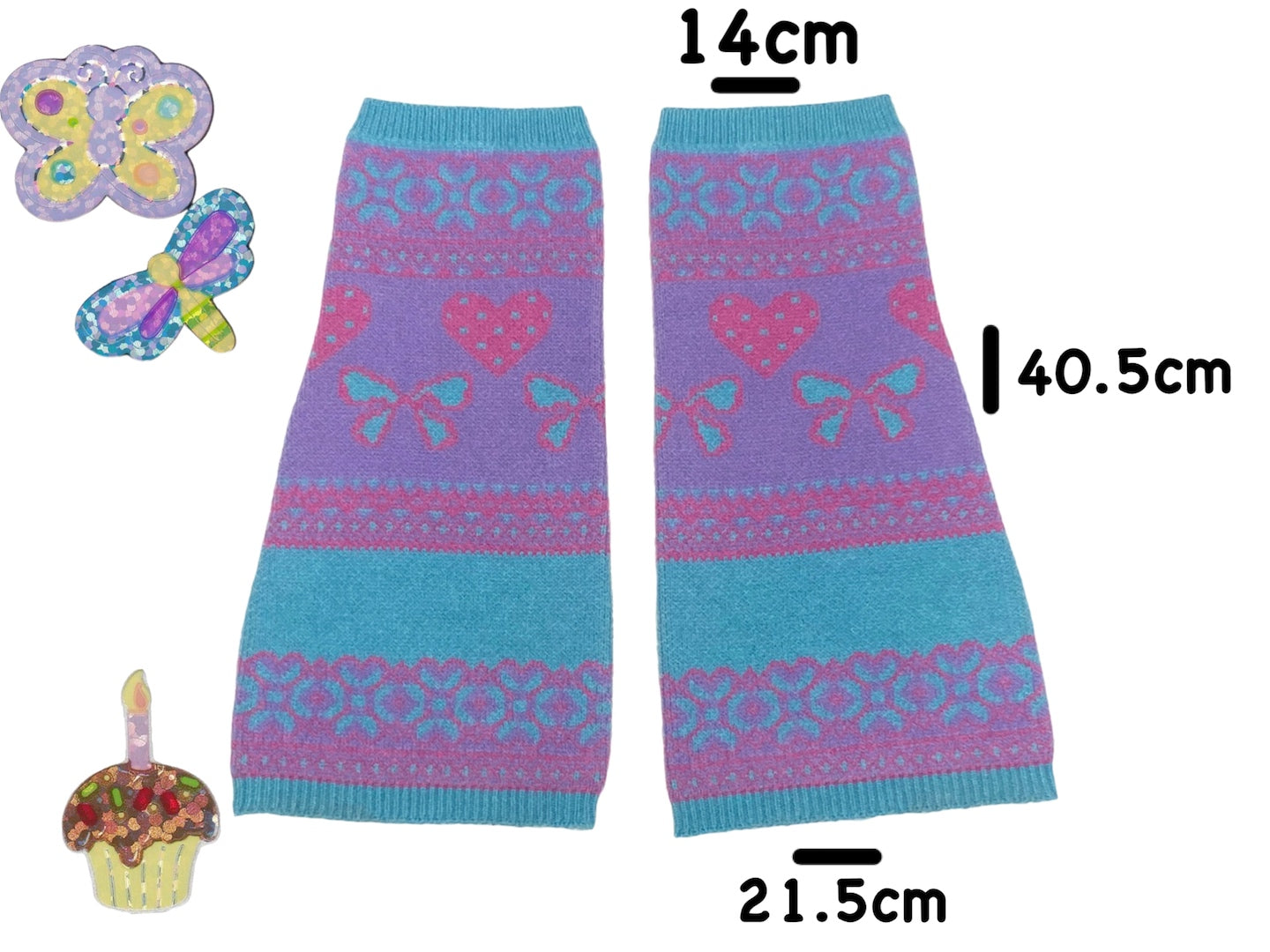bunnybunnygun - Y2K Retro Soft Girl Heart Pattern Warm Leg Warmers leg warmmers bunnybunnygun