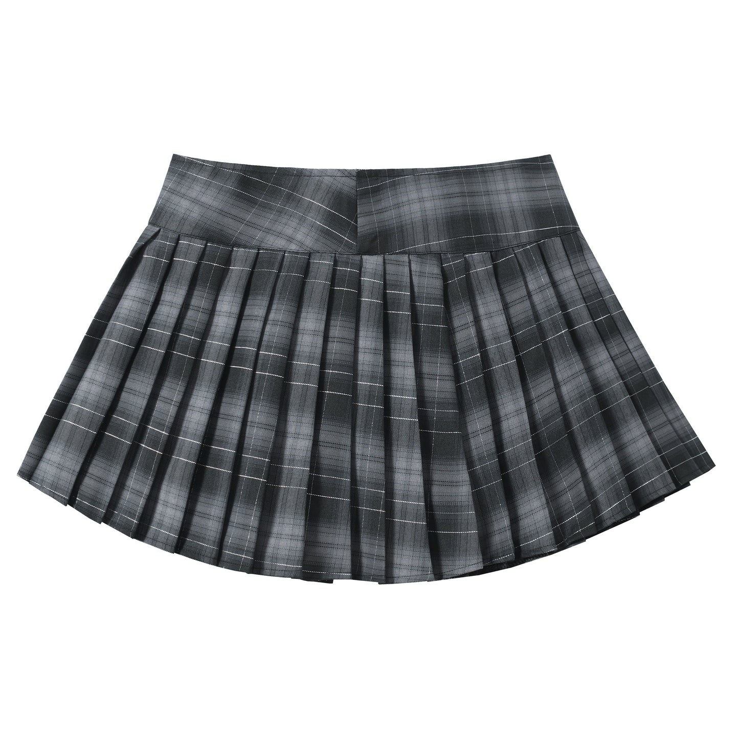BlackBerry – Grey Plaid Pleated Skirt skirt BlackBerry