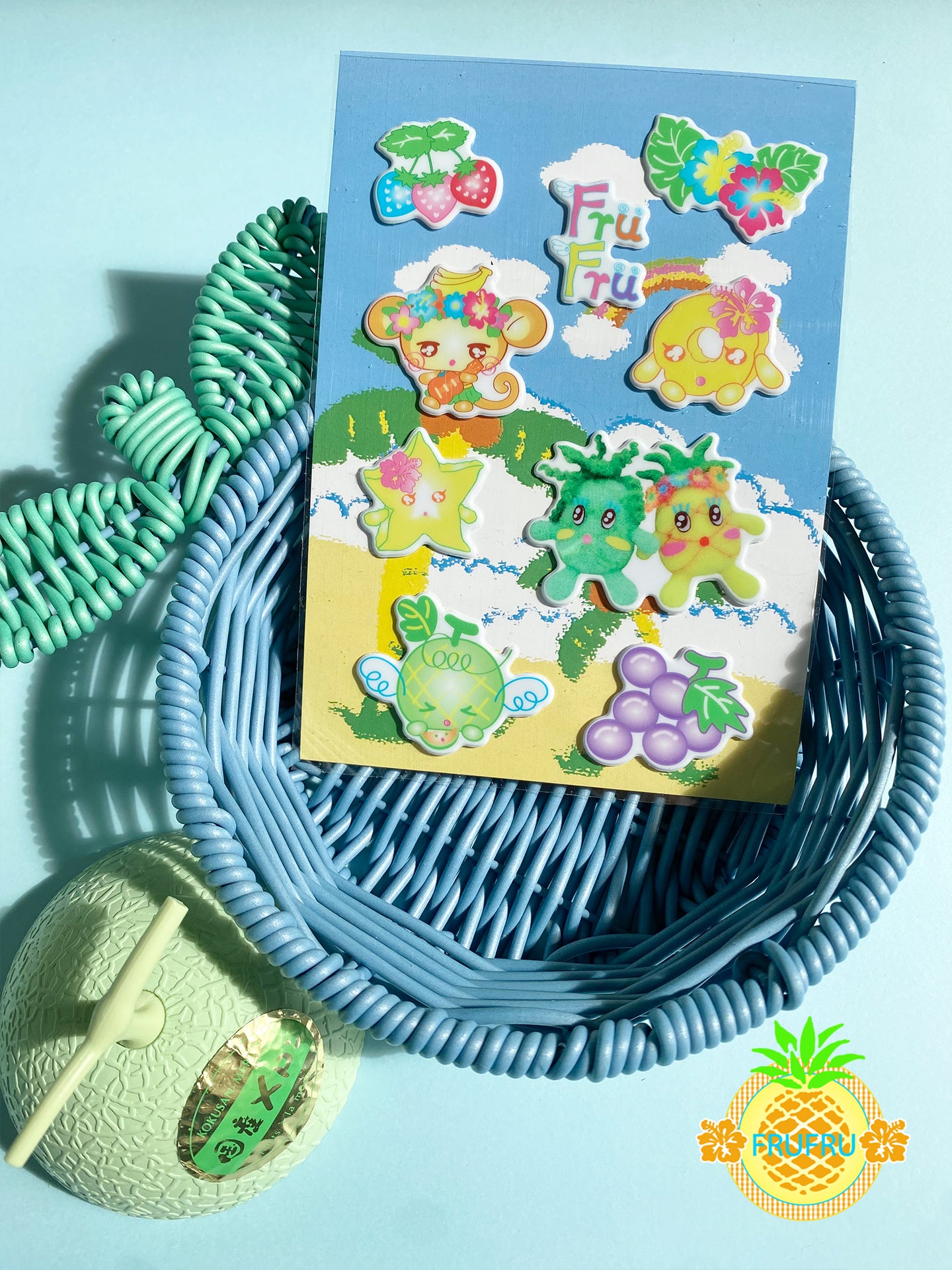 Frufru 3D Puffy Fruit Stickers | Kawaii Stationery Decoration sticker frufru
