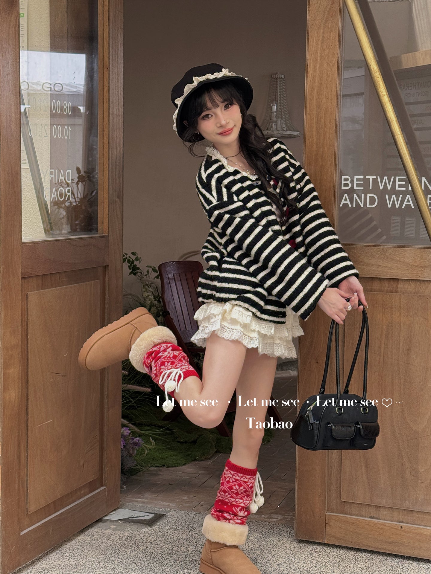 LET ME SEE - Snowflake Knit Wool-Look Christmas Leg Warmers leg warmmers let me see