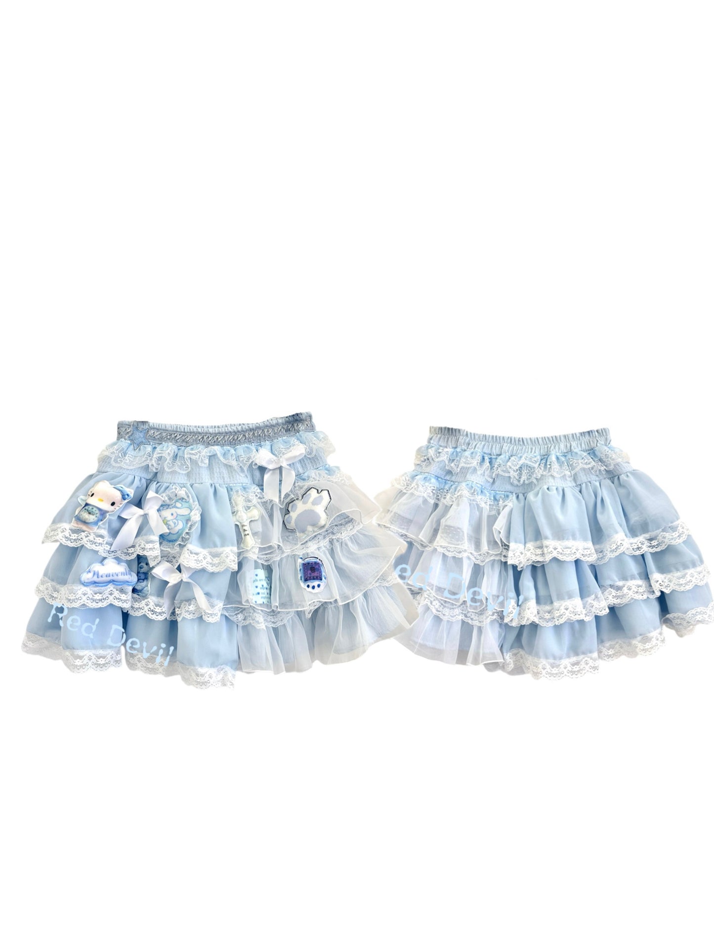 RedDevil Decora Skirt Spice Girl Sweet Puff Skirt Cute Gyaru Skirt skirt Red Devil