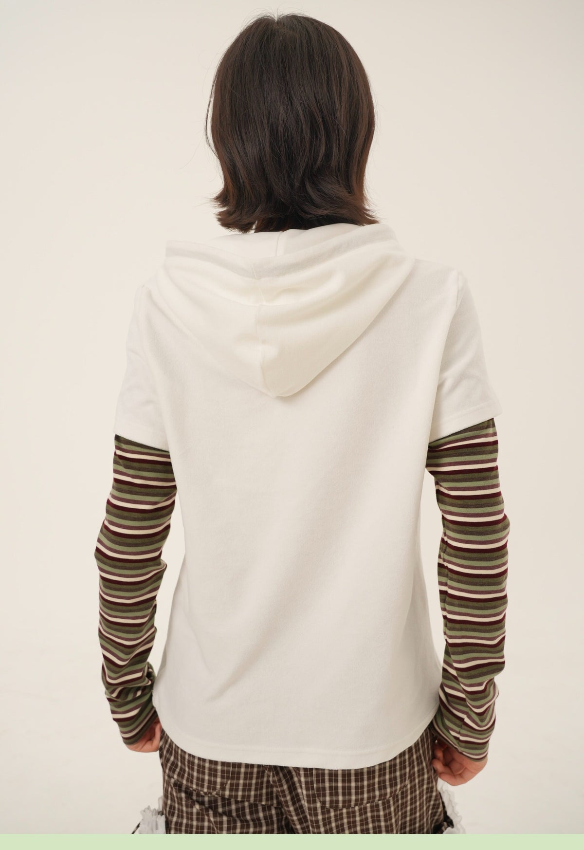RabbitRain - Apple Picnic Faux-Layered Hooded Sweatshirt hoodie RabbitRain