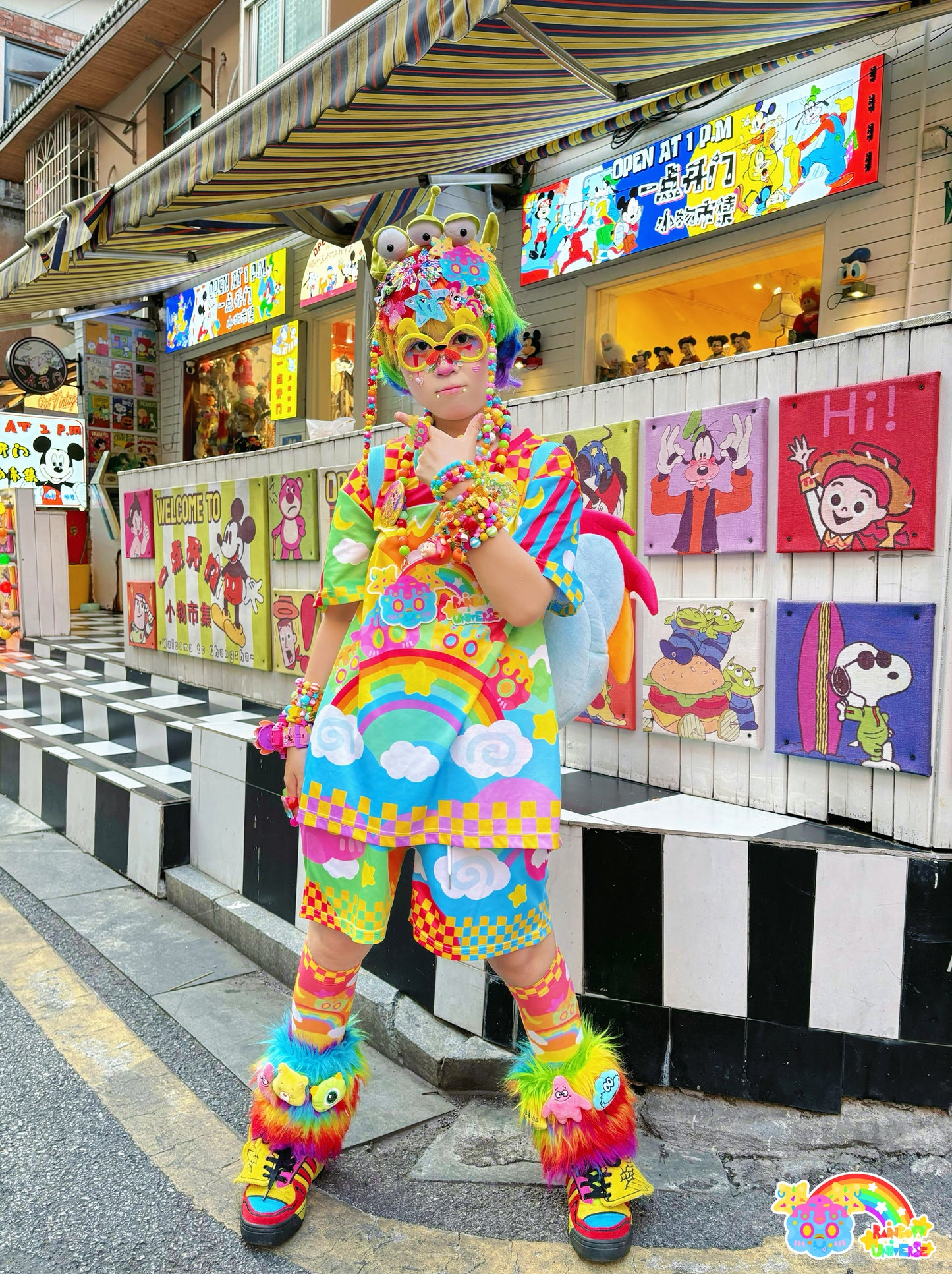 Rainbow Galaxy Rux β Decora Kei Jersey + Shorts + Socks Set set rainbow galaxy rux