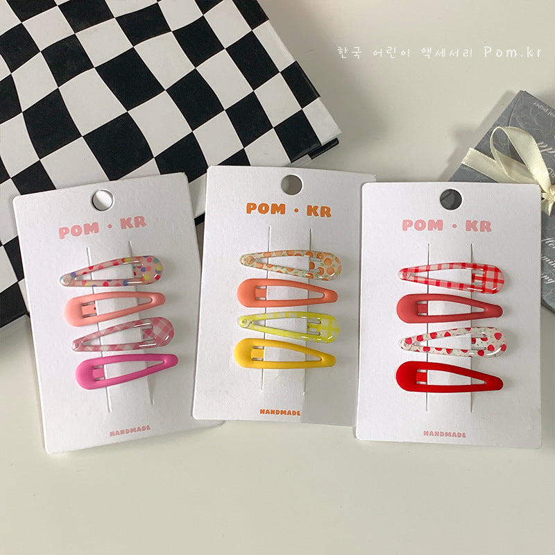 Candy Plaid Floral Resin Waterdrop BB Clips – Cute Kawaii Decora Hair Accessories hair clip candy
