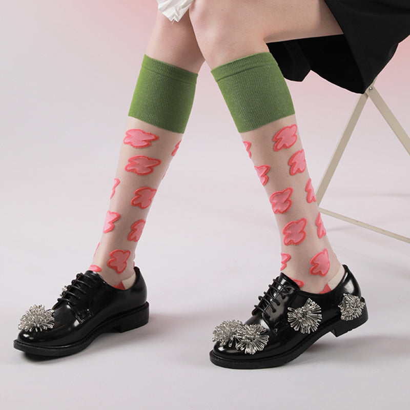 TaoLeSi - Decora Kei Sheer Calf Socks sock TaoLeSi