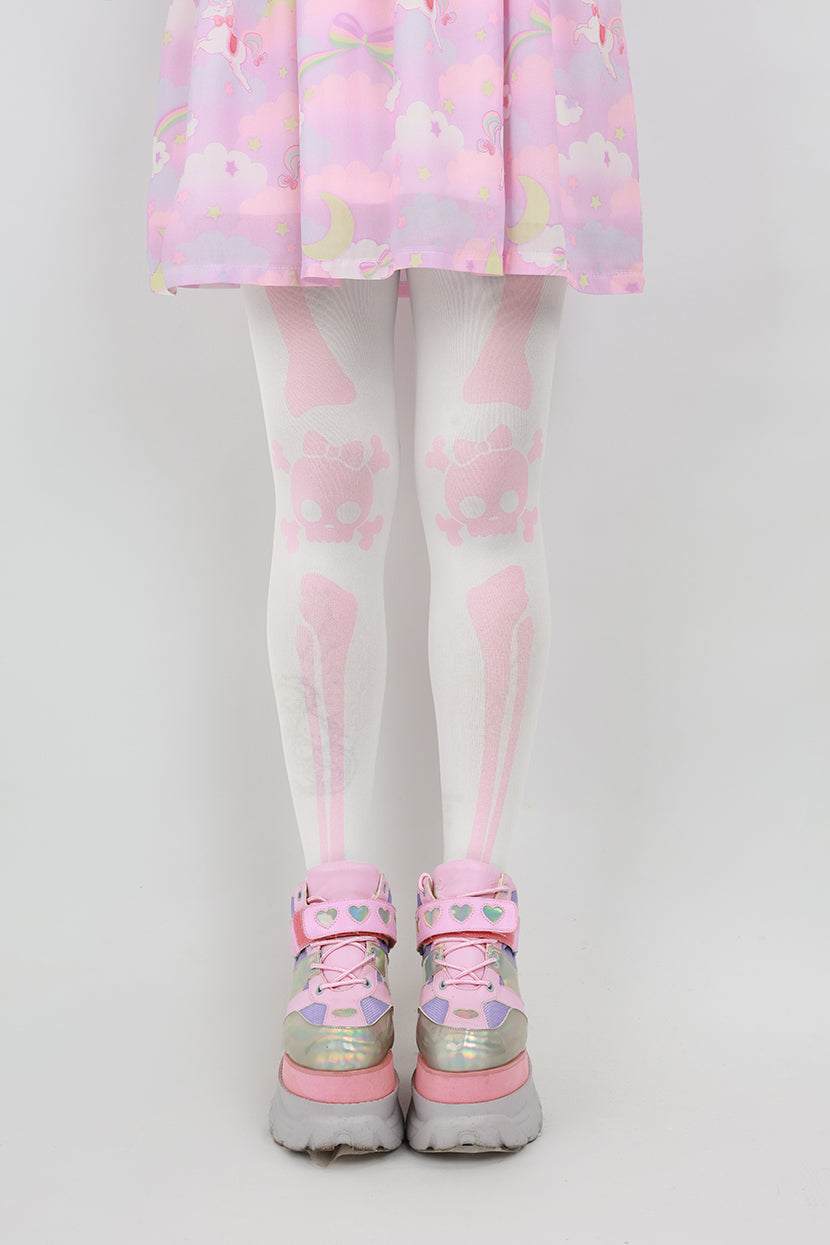 NIHON KIDS - Gothic Pink Princess Skeleton Tights tights NIHON KIDS