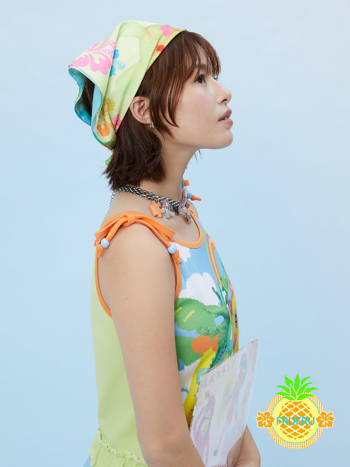 Frufru Kawaii Cartoon Head Scarf | Harajuku Girlcore Hair Accessory Kerchief Land Decora