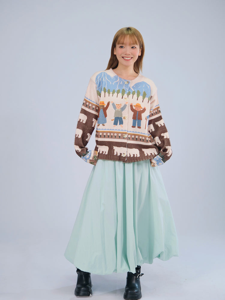MeowMeow Bug - Kawaii Cat Farm Knit Cardigan