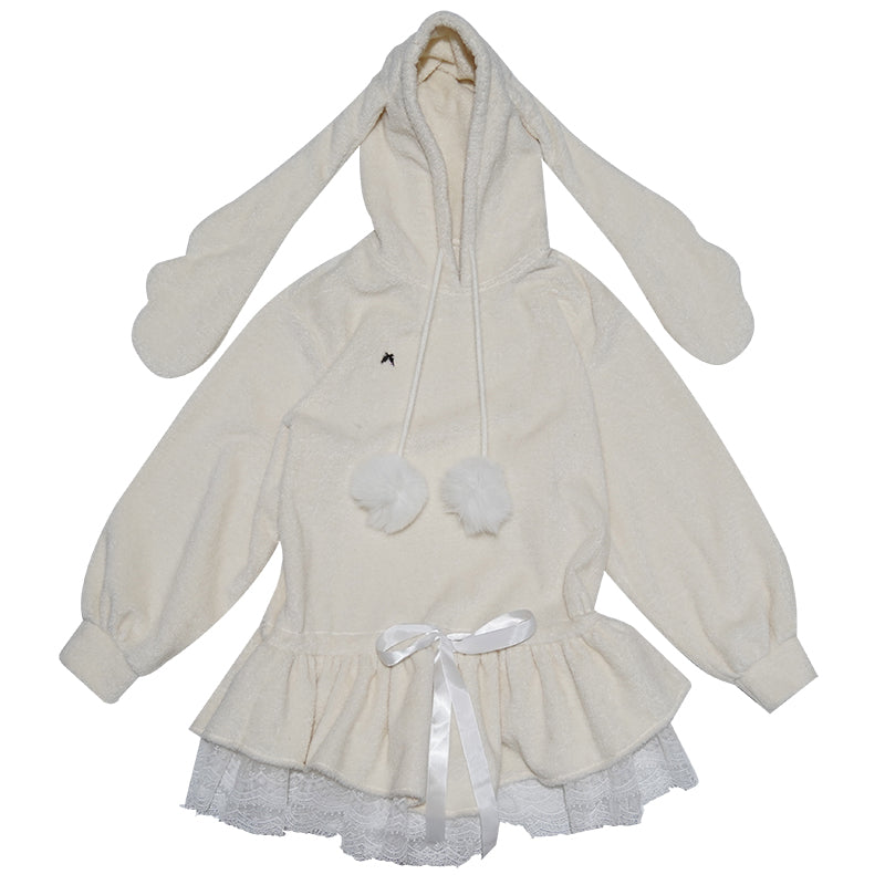 daytoday everyday institute - Girly Plush Angel Ear Dress Coat coat daytoday everyday institute