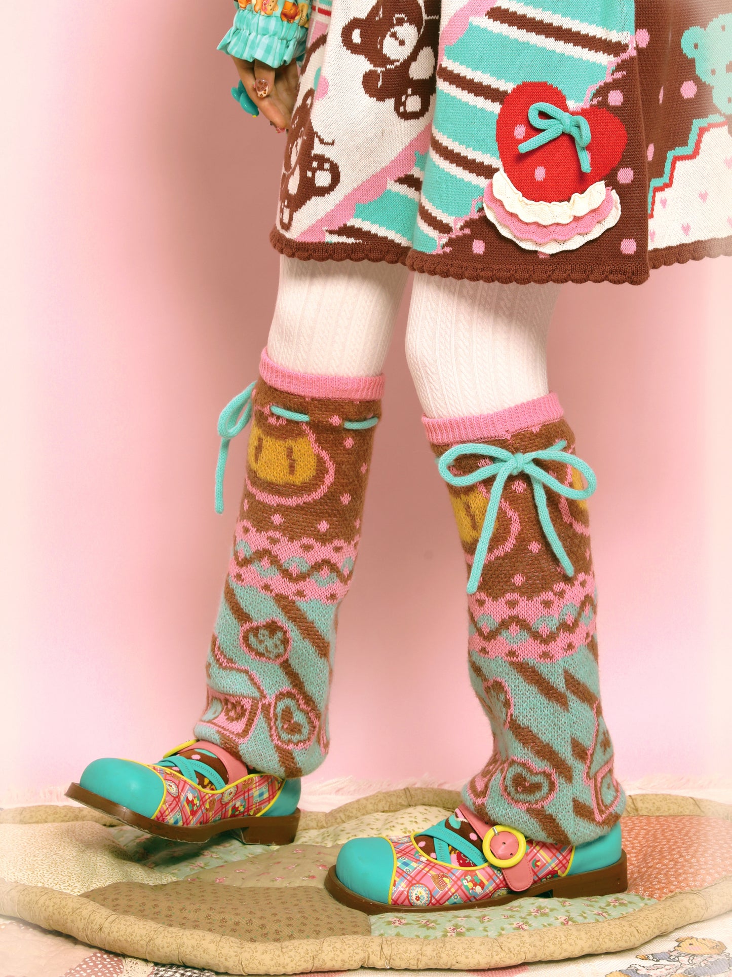 LutraJump - Kawaii Bow Knit Legwarmers with Wool leg warmmers Lutra Jump