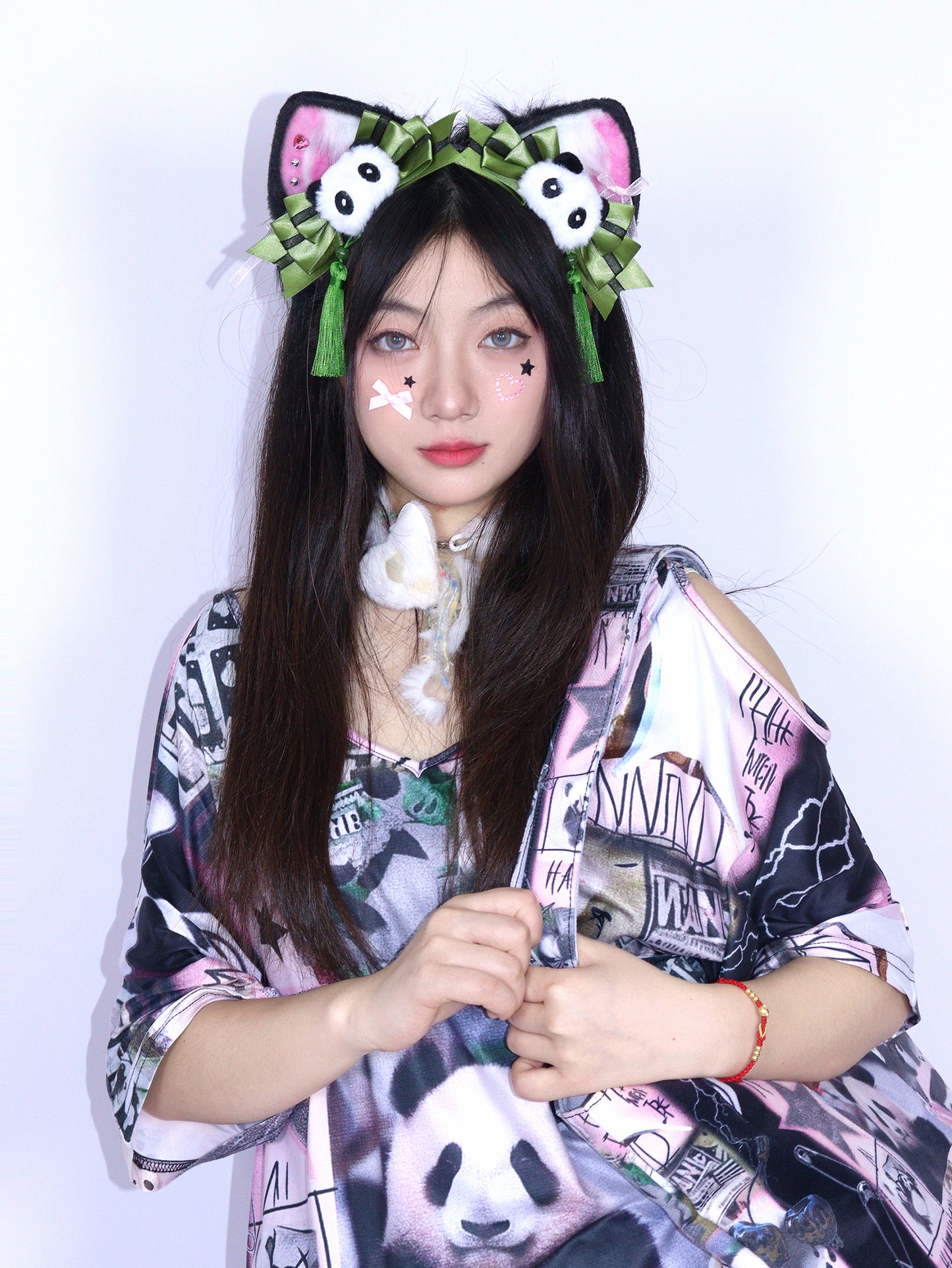 LEERROO - Kawaii Plush Panda Headband Hair Accessory hair clip Leerroo