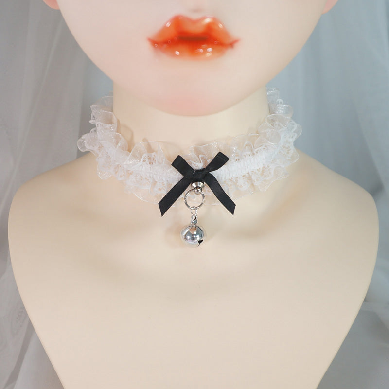 MaoJiang - Kawaii Lace Bell Choker Ribbon Collar necklace maojiang