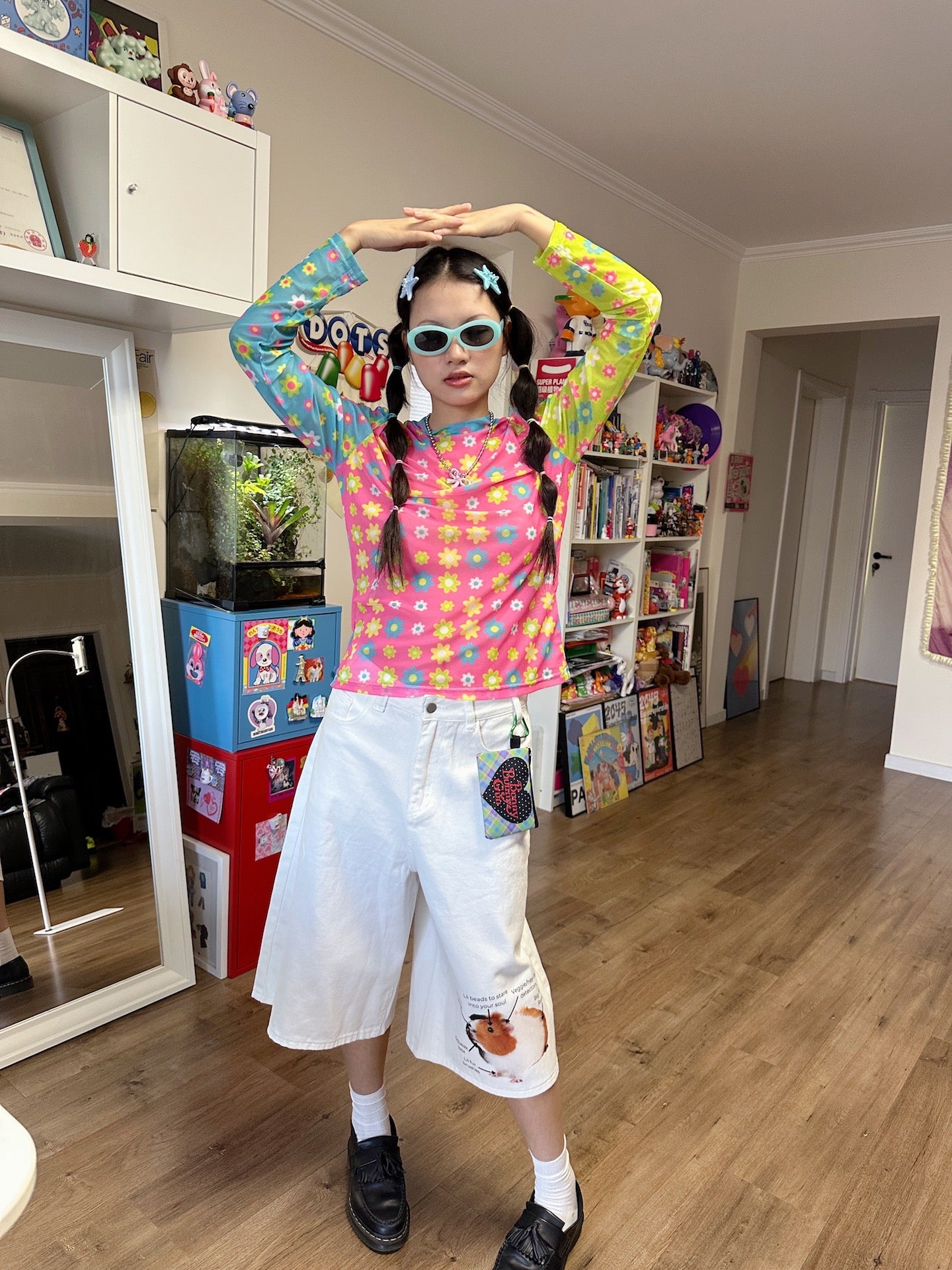 Decora Kei Mesh Shirt – Oversized Long Sleeve shirt bunnybunnygun