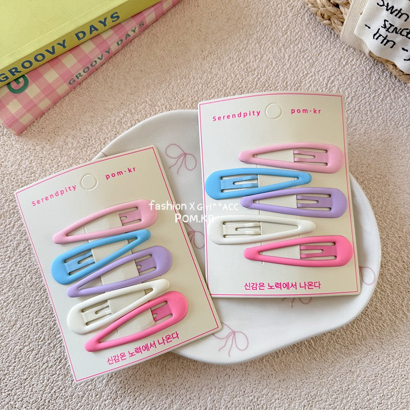 Candy Pastel Macaron Large Waterdrop BB Clips – Basic Cute Kawaii Hair Clips (2 Sets) hair clip candy