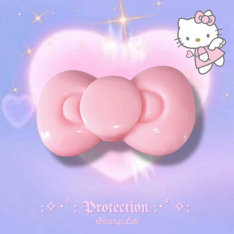 StrangeLab Cat Girl Hair Clip | Sassy Bow Hair Clip | Decora Bangs Clip hair clip strangelab Light Pink