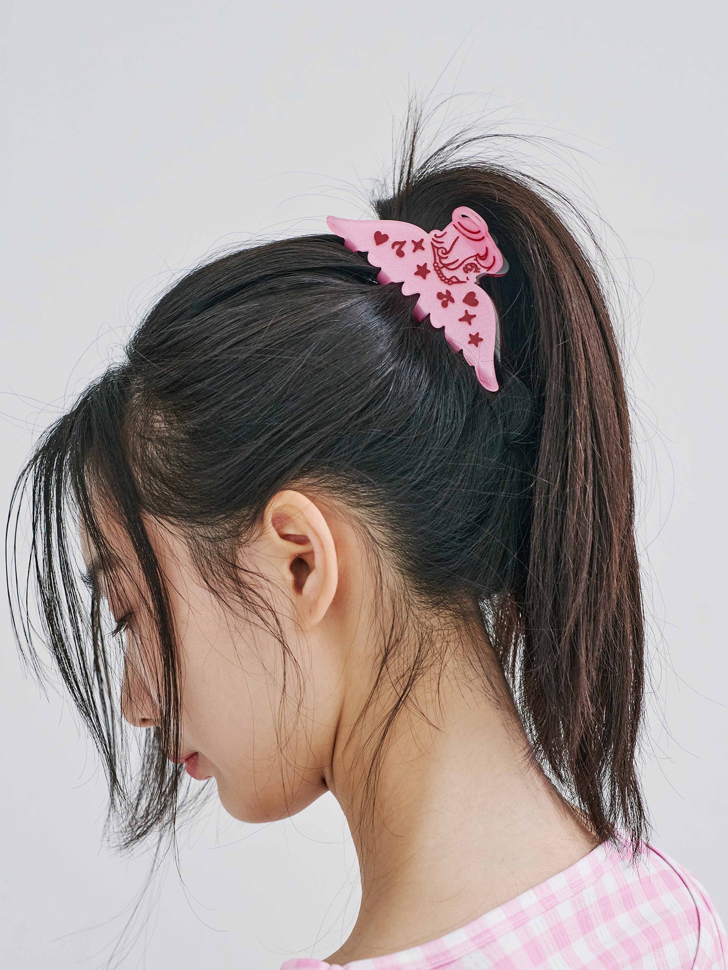 tntntutu Pink & Blue Clip | Angel Glitter Hair Claw | Acrylic 2-Tone Clip hair clip tntntutu