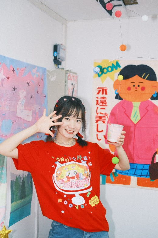 MooYo - Decora Kei Lucky Red Cotton T-Shirt tshirt MOOYO