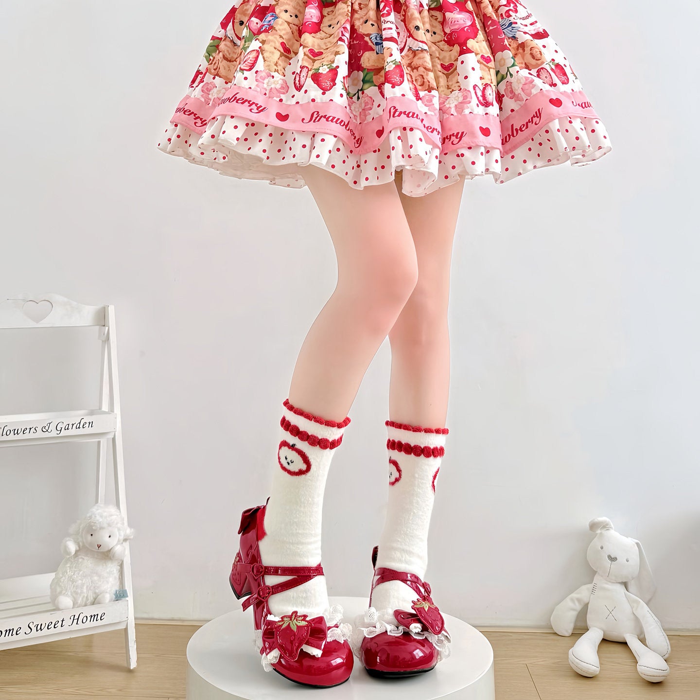 2 Bears - Kawaii Christmas Bow Mid Socks socks 2 bears 4