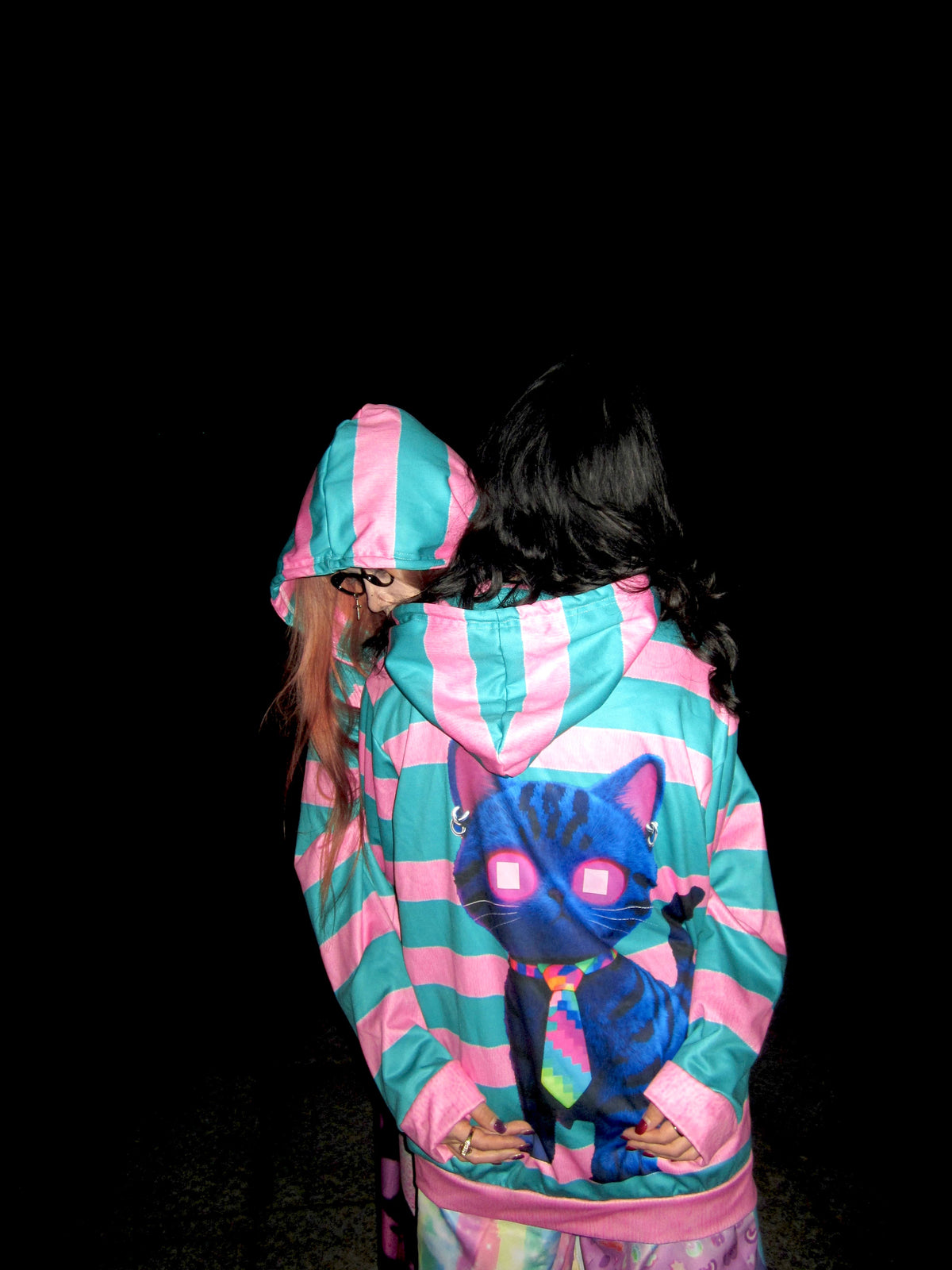 LEERROO - Y2K Striped Print Hooded Jacket hoodie Leerroo