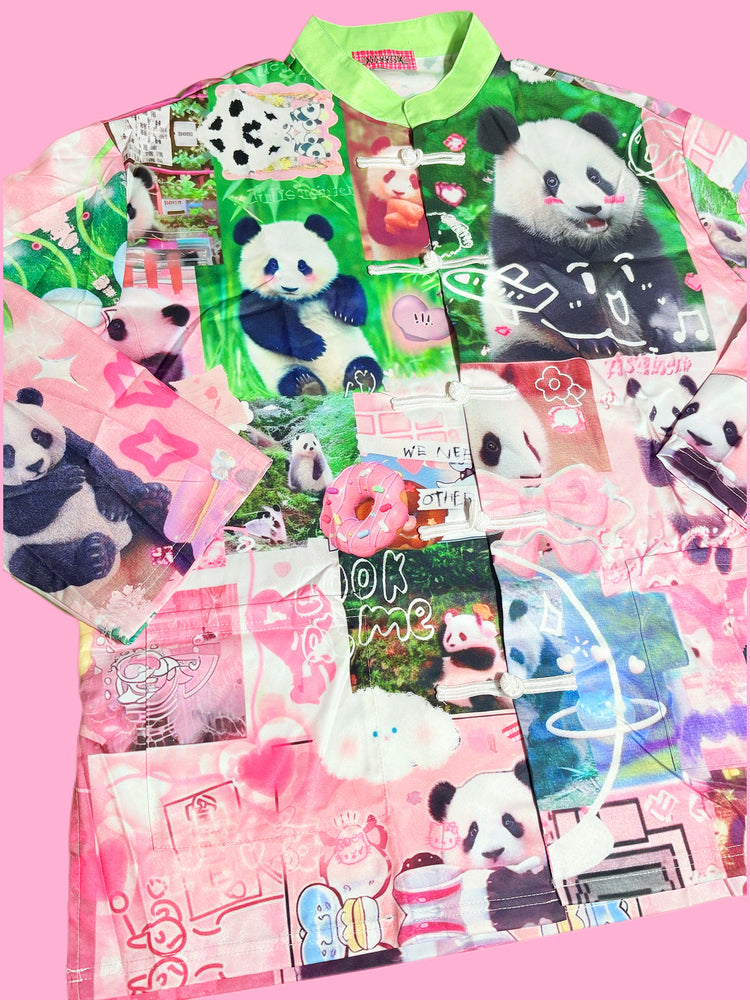 LEERROO – Y2K Panda Patchwork Chinese Style Tang Suit Jacket shirt Leerroo